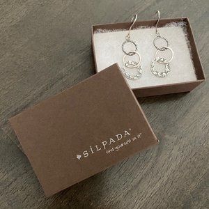 Silpada Sterling Silver Earrings Oxidized Triple Threat Dangle